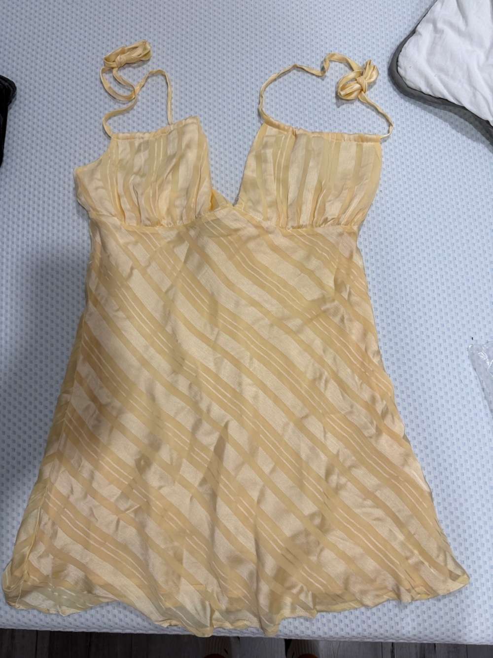 Peppermayo Pale Yellow Striped Dress